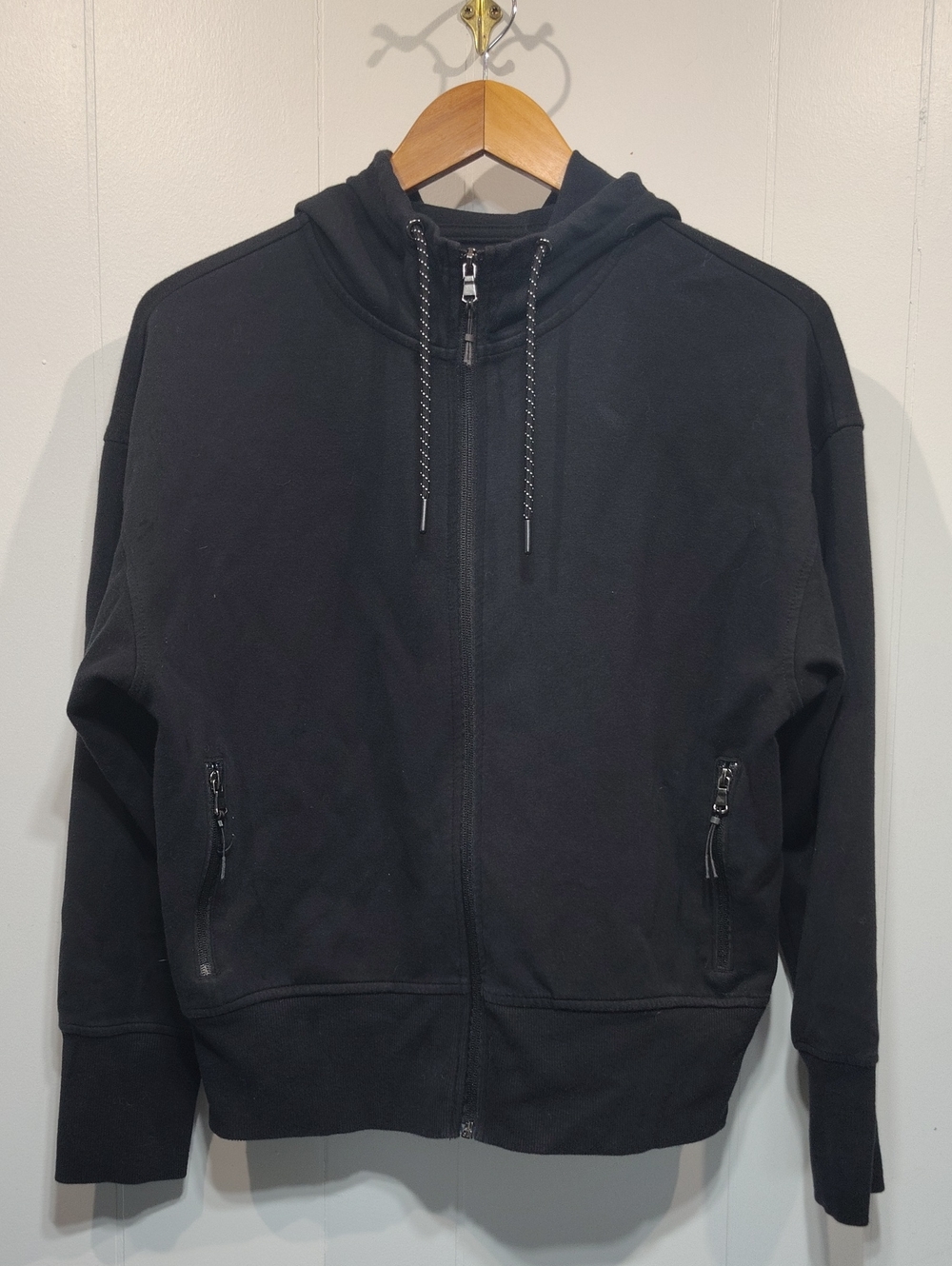 Old Navy Active Dynamic Fleece Full Zip Hoodie Jacket Black Medium